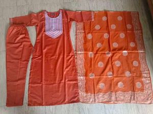 Elegant Orange Kurta Set with Dupatta