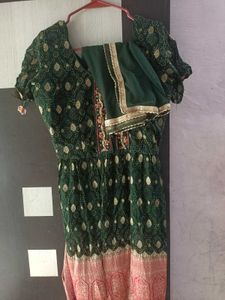 Beautiful Green Bandhani Print Lehenga Choli