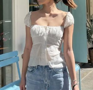 Cute white lace trim top