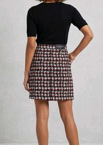 Glamorous black and white houndstooth mini skirt