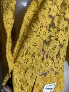 Yellow Lace Blazer