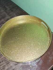 Sparkling Gold Round Serving Tray
