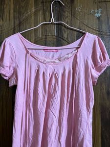 Pink lace detailed shirt