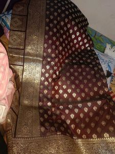 New pure zari silk saree with blouse piece