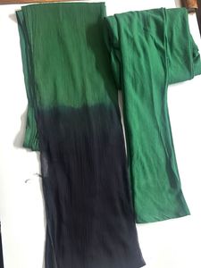Black &amp; Green chikenkaari  Embroidered kurta with