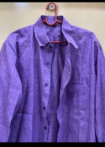Classic Purple Linen Blend Shirt