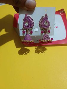 Peacock Jhumka Earrings