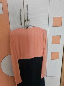Peach &amp; Black Casual Dress