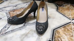Black Rhinestone Heels