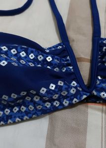 Blue Padded Bikini Top