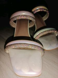 White Stone Heels For Women