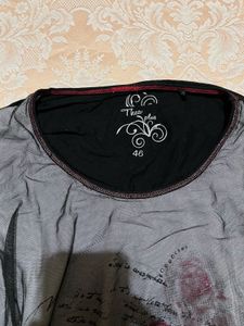 Sheer Graphic Print Long Sleeve Top