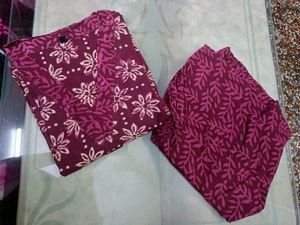 Cotton printed kurta set