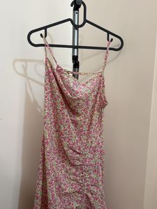 Floral Ruched Slip Dress