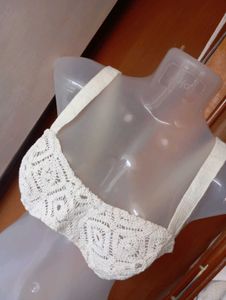Cream Crochet Bralette
