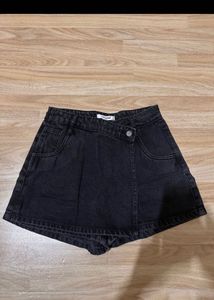 FREAKINS Black Denim Skort