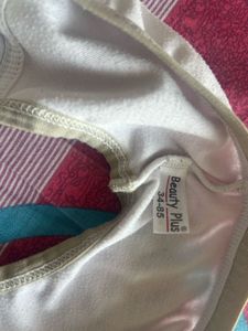 BeautyPlus White Cotton Bra's &amp; Matching Vest