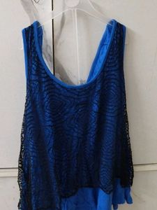 Blue Lace Tank Top