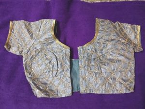 Elegant Grey Embroidered Blouse