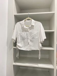Women Button Up Crop Top
