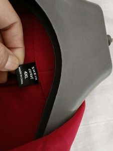 Red Double-Breasted Blazer