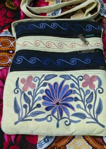 Embroidered Crossbody Bag with Floral Design
