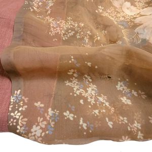 Brown Chiffon Saree