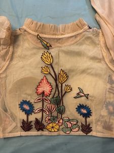 Embroidered Floral Puff Sleeve Blouse