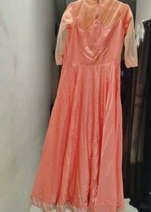 Elegant Peach Anarkali Gown perfect for SIZE M/L