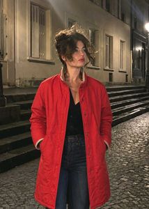 Red Quilted Outerwear  jacket 🧥✨