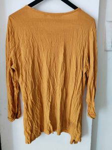 Mustard Cardigan with Polka Dot Top