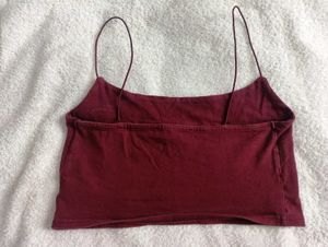 Maroon Spaghetti Strap Crop Top