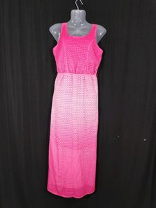 Paper Doll Pink With White Faded Double Shaded Sleeveless Dress (Women)