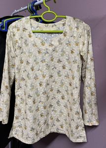 light yellow soft short kurti