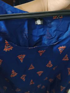 Blue Printed Casual Dress
