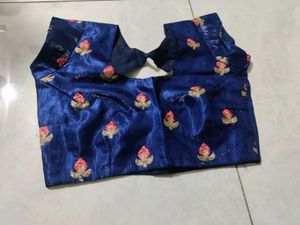 Blue Embroidered Lehenga with Pink Dupatta