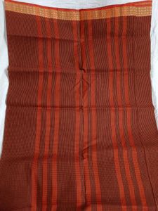 Brick Red Pune Cotton Saree