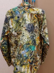 Unique Abstract Print Long-Sleeve Shirt