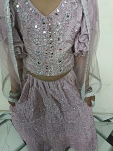 Elegant mouve lahenga choli