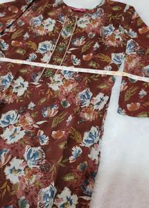 Floral Print Kurta with Embellishments