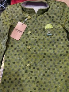 Aarambh Boys Ethnic Wear Set (5-6 Years) - Lime &amp;