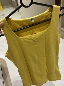AND Yellow Square Neck Tank Top