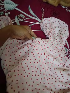 Cute Pink Polka Dot Ruched Mini Dress