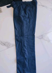 Men's Blue Trousers with Plaid Shirt