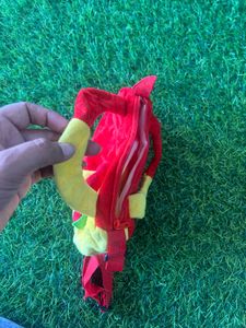 Red &amp; Yellow Plush Flower Purse