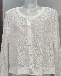White Lace Shrug Top