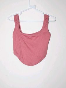 Pink Corset-style Tank Top