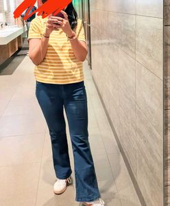 Yellow &amp; White Striped Polo Shirt