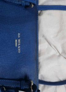 Authentic Da Milano Blue Genuine Leather Tote
