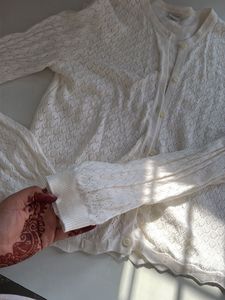 Cream Cable Knit Cardigan